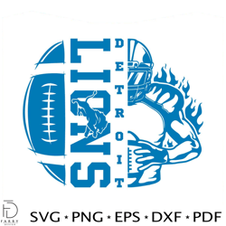 detroit lions football skyline svg digital download