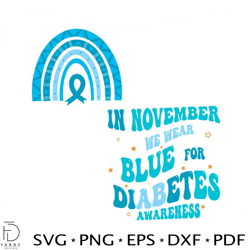 diabetes month in november we wear blue svg cricut files