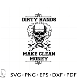 dirty hands make clean money smoke skull svg cutting files