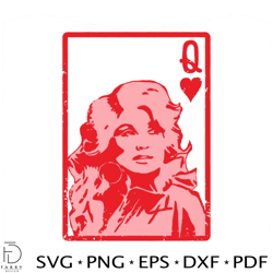 dolly queen of hearts card valentine svg