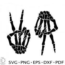 double peace skeleton hands svg best graphic designs cutting files