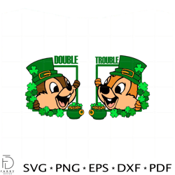 double trouble funny st patricks day shamrock svg cutting files