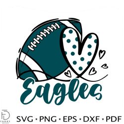 eagles heart football svg digital download