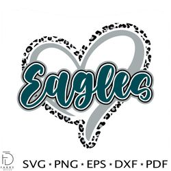 eagles heart leopard pattern svg digital download