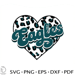 eagles heart leopard svg digital download
