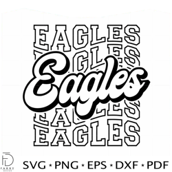eagles team retro football players svg best graphic design cutting file