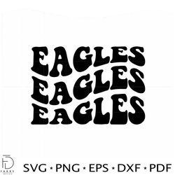 eagles wavy stacked svg go eagles retro vintage best design digital files