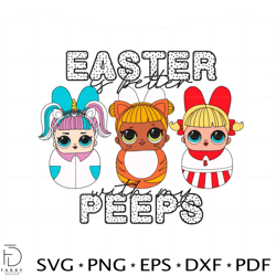easter is better with my peeps cute little girl easter peeps svg