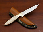 custom handmade d2 steel skinner hunting knife camel bone handle  gift for him groomsmen gift wedding anniversary