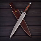 custom handmade damascus steel dagger hunting knife walnut & pakka wood handle gift for him groomsmen gift wedding anniv