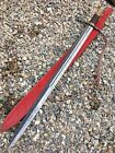 custom handmade damascus steel viking combat sword wood & damascus guard handle gift for him groomsmen gift wedding anni