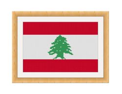 lebanese flag cross stitch pattern