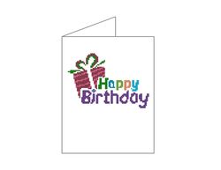 birthday card cross stitch pattern, happy birthday cross stitch, diy gift for birthdays