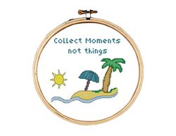 vacation cross stitch pattern, beach cross stitch pattern, vacation mode on cross stitch