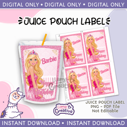 barbie capri sun, instant download, not editable