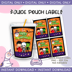 halloween juice pouch bag label, capri sun, instant download, not editable