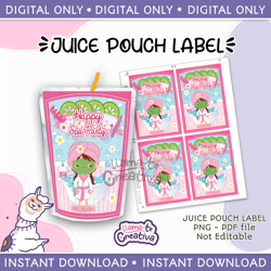 spa party girl capri sun label, instant download, not editable