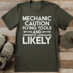 mechanic caution flying tools tee