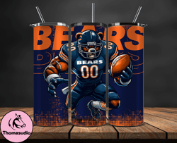 chicago bears nfl tumbler wraps, tumbler wrap png, football png, logo nfl team, tumbler design 06