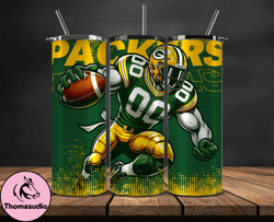 green bay packers nfl tumbler wraps, tumbler wrap png, football png, logo nfl team, tumbler design 12