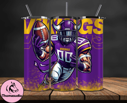 minnesota vikings nfl tumbler wraps, tumbler wrap png, football png, logo nfl team, tumbler design 21