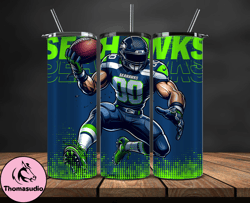 seattle seahawks nfl tumbler wraps, tumbler wrap png, football png, logo nfl team, tumbler design 29