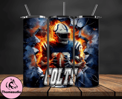 indianapolis colts tumbler wrap, crack hole design, logo nfl football, sports tumbler png, tumbler design 11