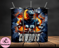 dallas cowboys tumbler wrap, crack hole design, logo nfl football, sports tumbler png, tumbler design 13