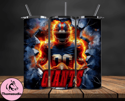 new york giants tumbler wrap, crack hole design, logo nfl football, sports tumbler png, tumbler design 17