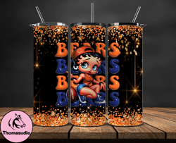 chicago bears tumbler wraps, nfl teams, betty boop tumbler, betty boop wrap, logo nfl png, tumbler design 02