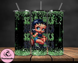 seattle seahawks tumbler wraps, nfl teams, betty boop tumbler, betty boop wrap, logo nfl png, tumbler design 27