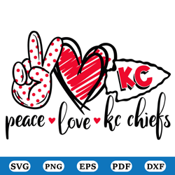 kc football chiefs peace love chiefs svg, sport svg, sport lover svg, hi hand svg, kc logo svg, kansas city chief svg