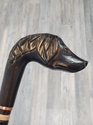 spaniel walking stick, dark spaniel gifts