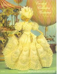 barbie doll clothes crochet patterns - 1895 lace and angels county fair costume - vintage pattern pdf instant download