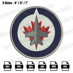 winnipeg jets embroidery designs, nhl embroidery design file instant download