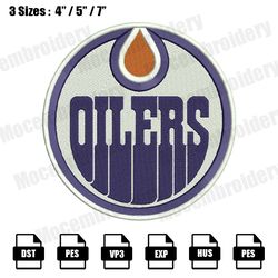 edmonton oilers embroidery designs, nhl embroidery design file instant download