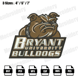 bryant bulldogs logos embroidery design,ncaa logo embroidery files,logo sport embroidery,digital file