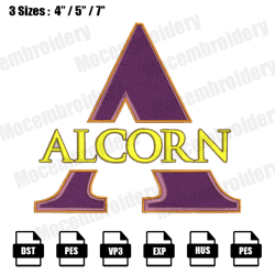 alcorn state braves embroidery design,ncaa logo embroidery files,logo sport embroidery,digital file