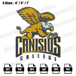 canisius golden griffins embroidery design,ncaa logo embroidery files,logo sport embroidery,digital file