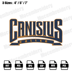 canisius golden griffins logo embroidery design,ncaa logo embroidery files,logo sport embroidery,digital file