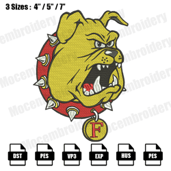 ferris state bulldogs logo embroidery design,ncaa logo embroidery files,logo sport embroidery,digital file
