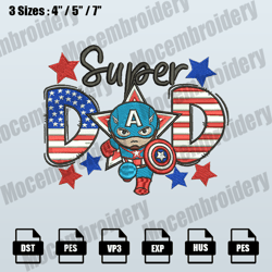 captain america dad embroidery design,hot movie fathers day design, funny father's day design, instant download