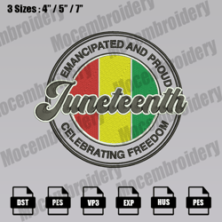 juneteenth embroidery design, juneteenth day embroidery design, juneteenth 1865 embroidery design, instant download