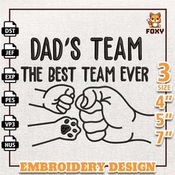 dads team embroidery design, father day embroidery design, best dad ever embroidery design, instant download0