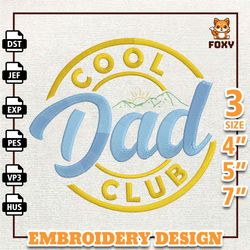 cool dads club embroidery design, happy father day embroidery design, best dad ever embroidery design, instant download