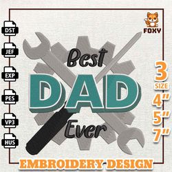 best dad ever embroidery design, happy father day embroidery design, mechanic dad embroidery design, instant download