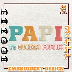 dia del papa embroidery design, happy father day embroidery design, mexican dad embroidery design, instant download0