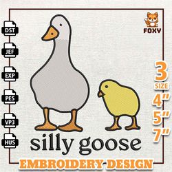 silly animal embroidery design, funny goose embroidery design, funny goose design for shirt, ,instant download0