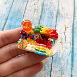 magnet miniature rainbow board dollhouse with juice