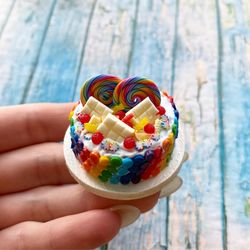 miniature miniature rainbow cake sweet candy